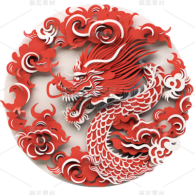 新年春节新春龙年2024立体3D龙元素