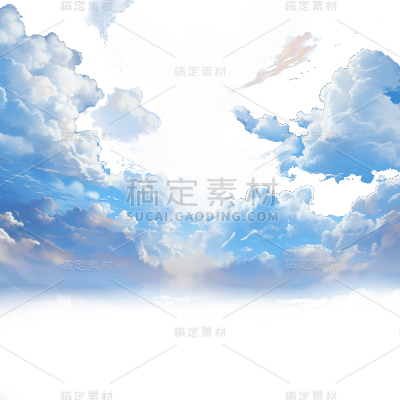 写实风格白云贴纸