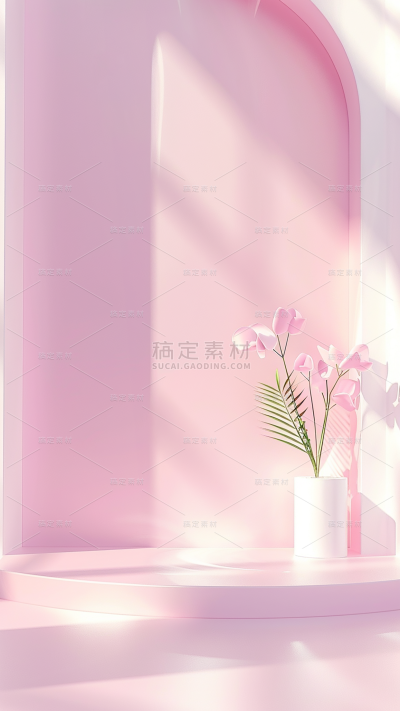 背景通用粉色室内场景背景图片素材