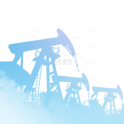 建筑系列渐变感石油开采剪影插画（td）