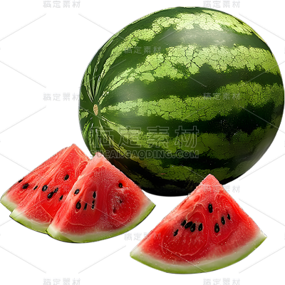 夏天通用实景绿色西瓜水果元素