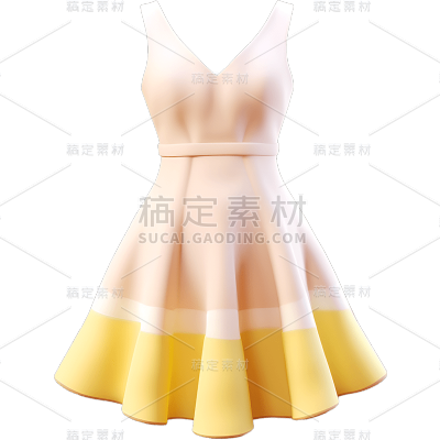 3D立体C4D服饰服装裙子连衣裙半身裙免抠PNG元素素材