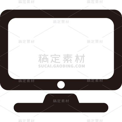 电脑元素黑白线条简约风贴纸