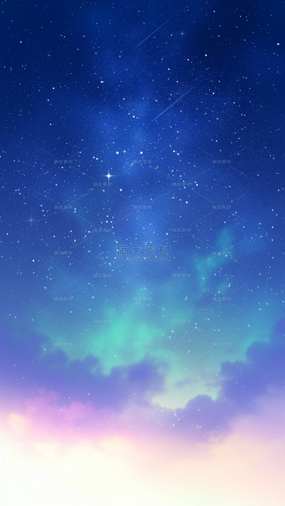 风光系列唯美感蓝紫色星空云彩背景