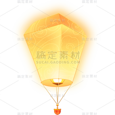 中元节灯笼元素贴纸