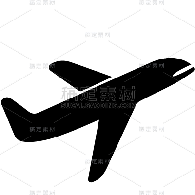 交通系列黑色交通飞机矢量元素