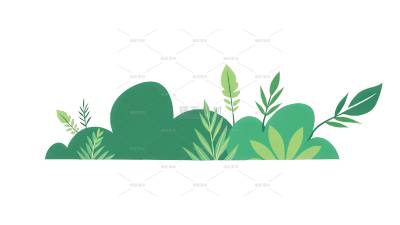 植物系列插画风叶片树叶组合边框元素（td）