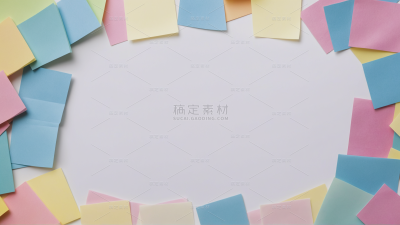 边框系列彩色环形便签纸通用背景素材