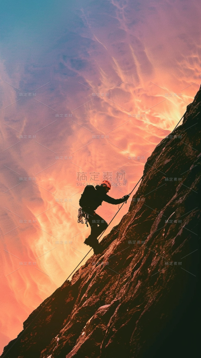 风光通用实景合成人物登山背景图片素材