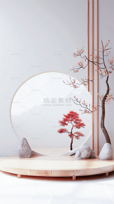 植物通用实景植物展台背景场景图片素材