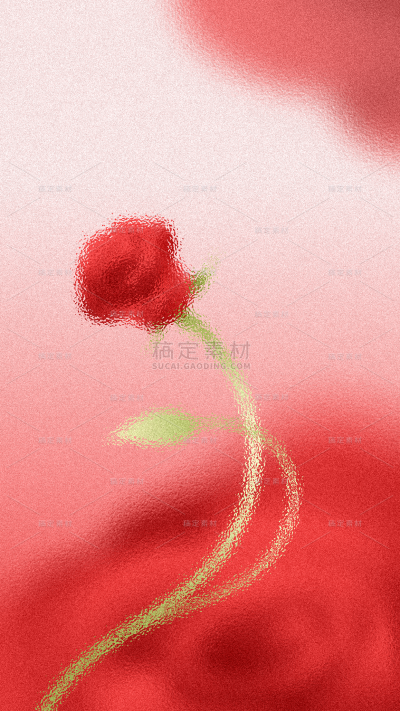 情人节简约毛玻璃爱心玫瑰背景