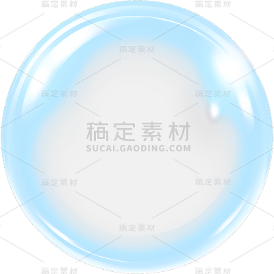 通用简约风蓝色透明气泡元素素材