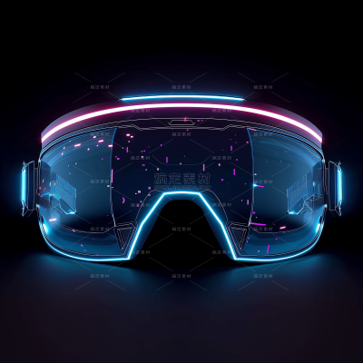 服饰系列插画风3D虚拟VR眼镜元素
