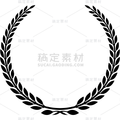 植物通用黑色麦穗边框元素素材