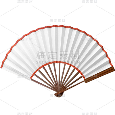 中国风通用实景空白扇子元素素材