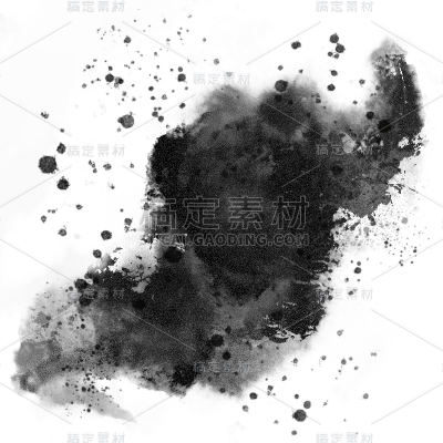 黑白水墨元素贴纸