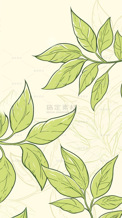 植物系列手绘叶子组合用图片
