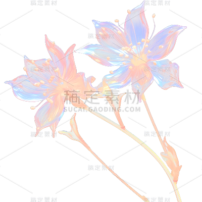 通用玻璃质感立体3D花朵花卉免抠元素