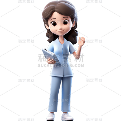 3D护士系列人物贴纸