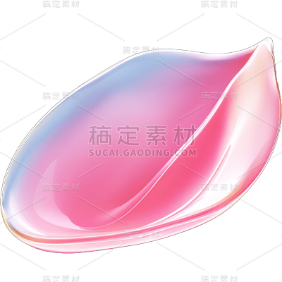 3D立体粉色花瓣贴纸