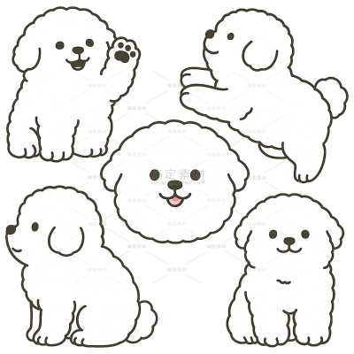 动物系列卡通小狗插画元素（td）