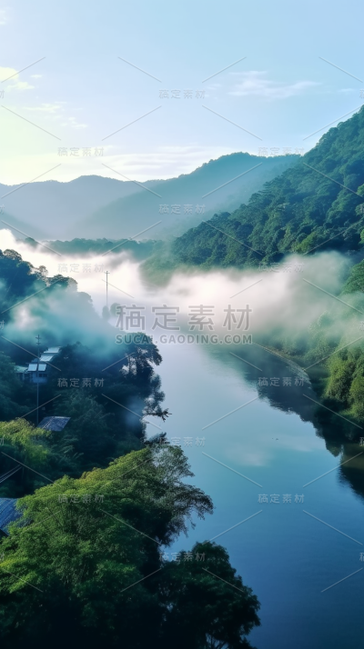 山峰山脉山林山顶自然风景
