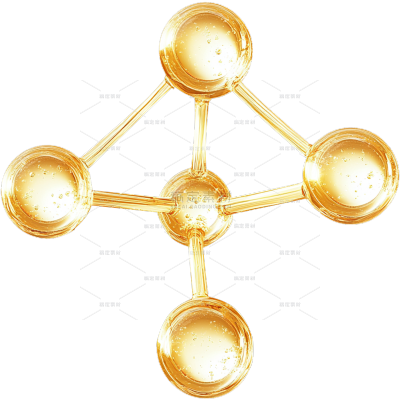 医疗系列3D金色分子结构