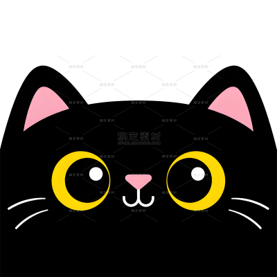 动物系列卡通风可爱黑猫插画元素（td)