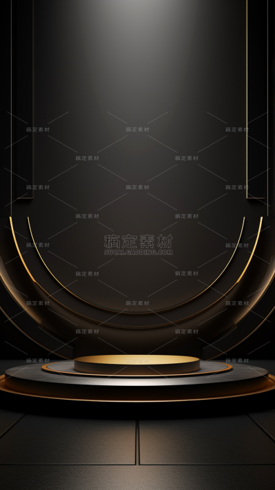 通用D电商产品电子黑色3D立体展台背景