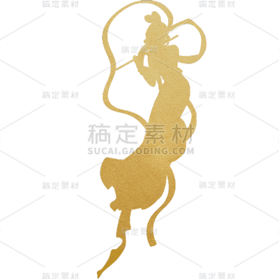 中秋节鎏金嫦娥飞天人物元素