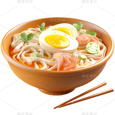 中餐饺子汤面食物贴纸