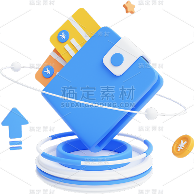 金融理财保险3D立体C4D软3D组合元素素材