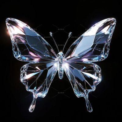 珠宝系列3D立体水晶钻石蝴蝶