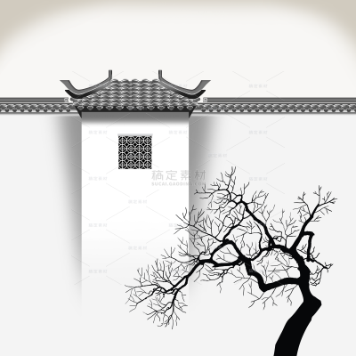中国风插画植物线稿（td）