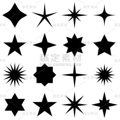 装饰系列矢量星星装饰图标组合（td）