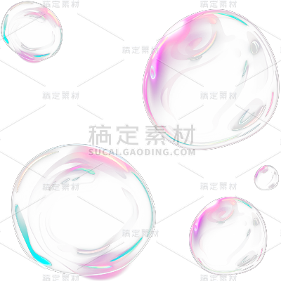 特效通用多个彩虹气泡元素素材