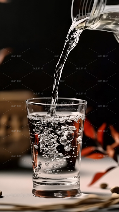 饮品系列写实倒白酒背景