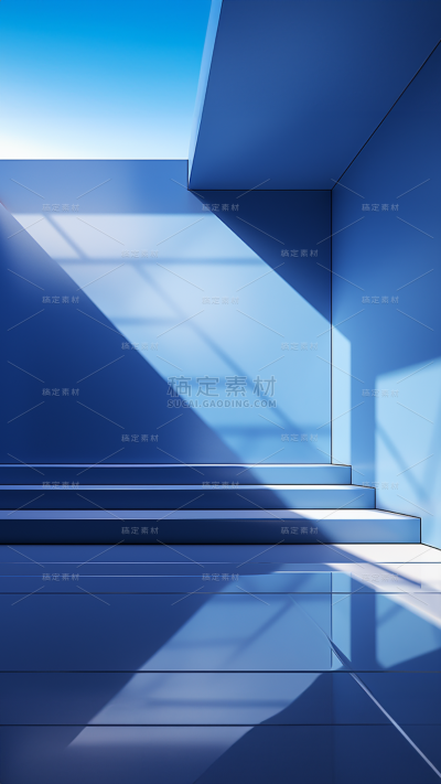 3D立体三维空间蓝色背景