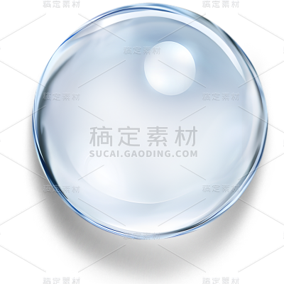特效通用单个透明圆形水滴元素素材