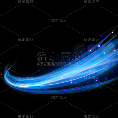 常规系列-蓝色曲线光线光效通用元素素材