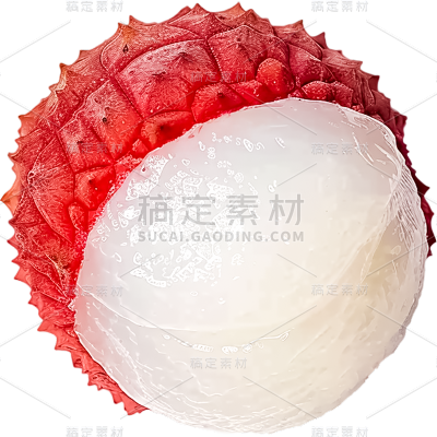 果蔬通用写实单个剥皮荔枝贴纸 