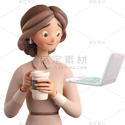 通用软3D立体银行保险销售公司白领金融人物贴纸