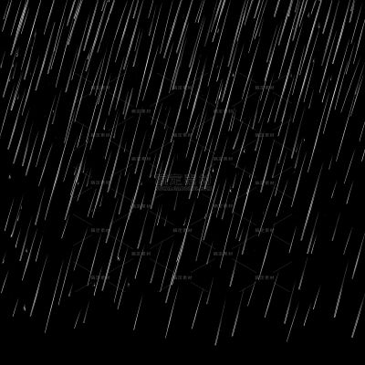 气象系列插画风白色雨水线条元素（td）