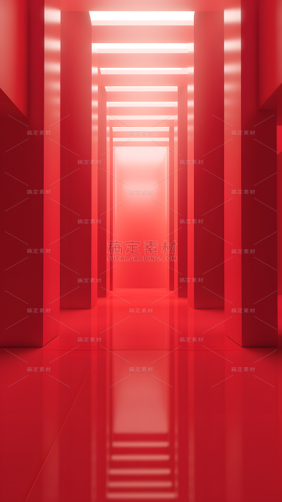 通用简约立体现代感时尚感红色空间背景