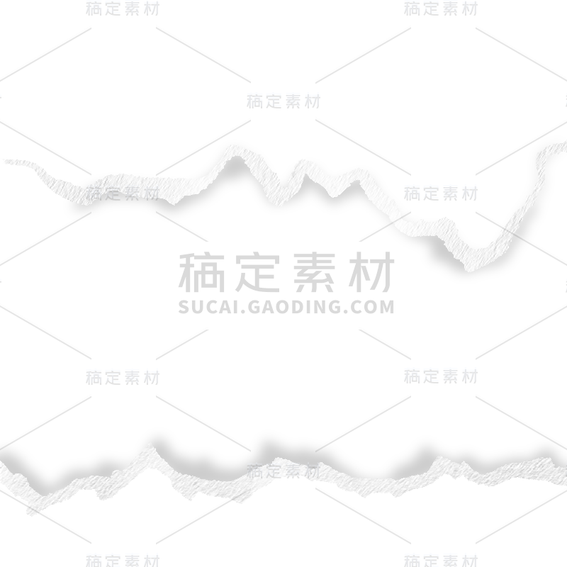 特效白色撕纸边缘元素素材
