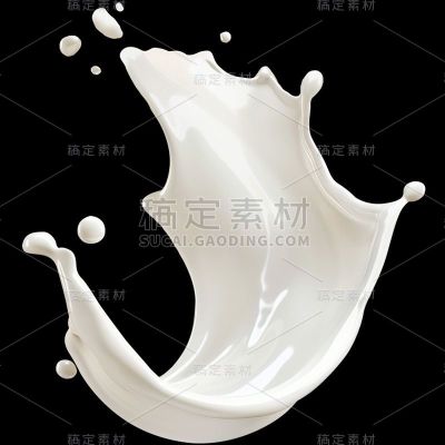 特效通用白色牛奶奶质液体元素素材