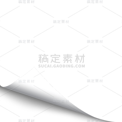 常规翻页白色纸边贴纸元素素材