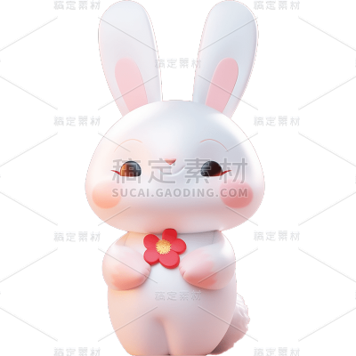 3D立体兔子贴纸