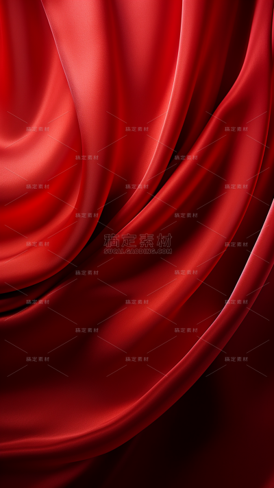 背景通用红色绸带背景场景图片素材