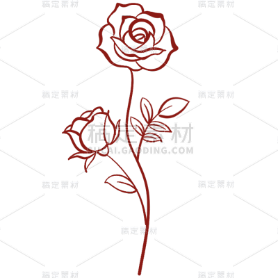花卉元素线条简约贴纸